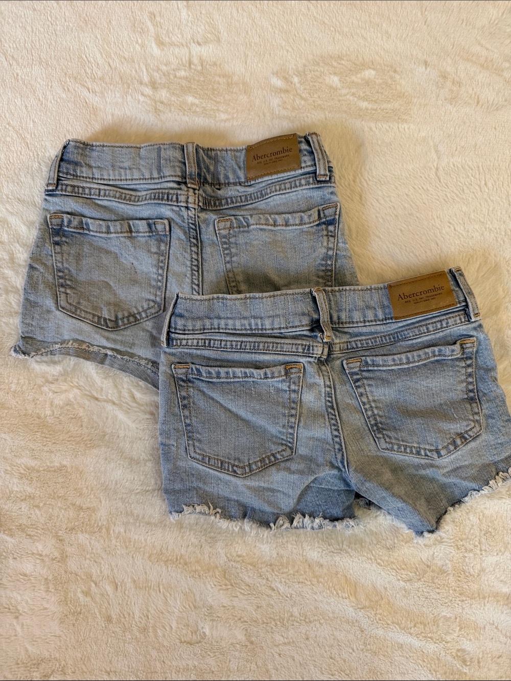 abercrombie kids Light Blue Distressed Denim Shorts Duo - Picture 2 of 7